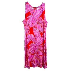 NWT Tommy Bahama XL Darcy Dress Sleeveless Peninsula Palms‎ Pink